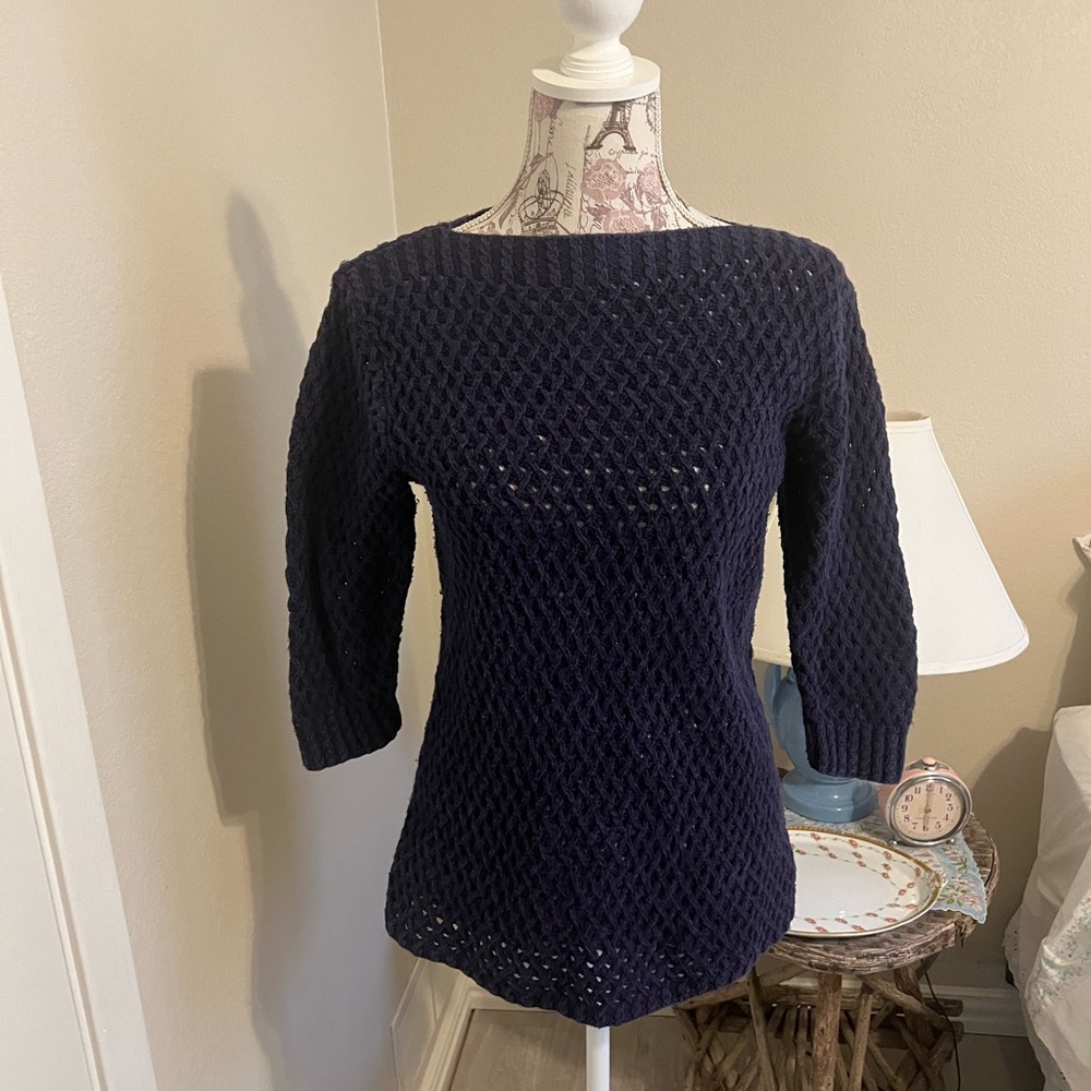 Lauren Ralph Lauren Deep Blue Textured Sweater